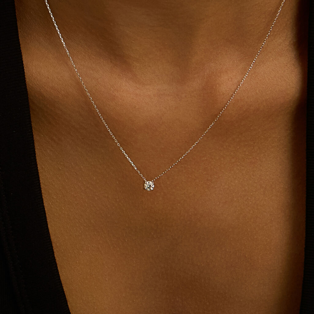 Collana Punto Luce Diamade Oro Bianco Diamante Lab-Grown