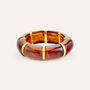 Bangle Elastico Radiance Acciaio Dorato Acrilico Marrone