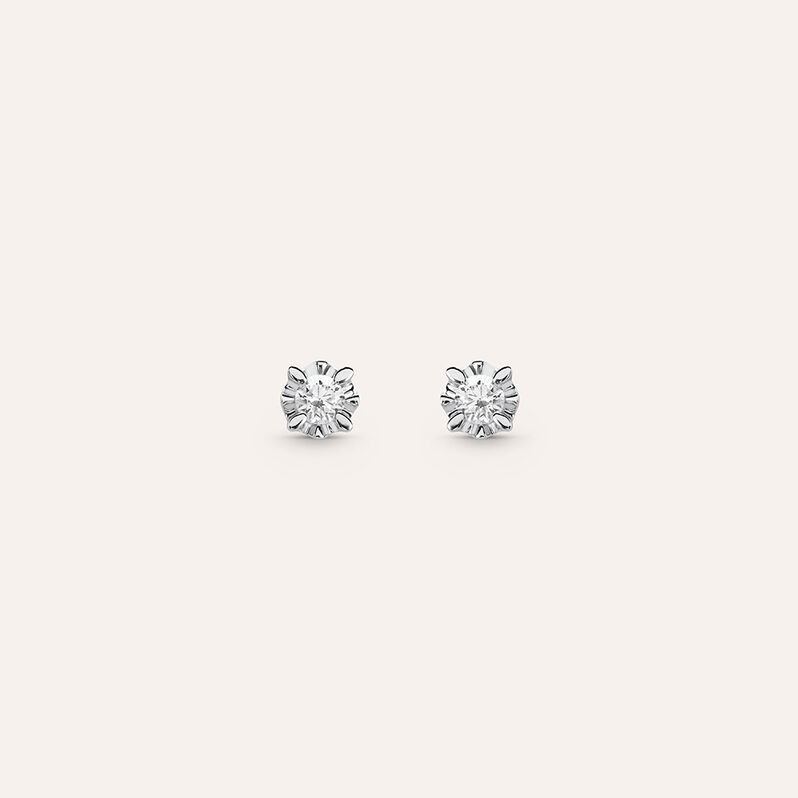 Orecchini Lobo Punto Luce Diamazing Oro Bianco Diamante - Orecchini a Lobo Donna | Stroili