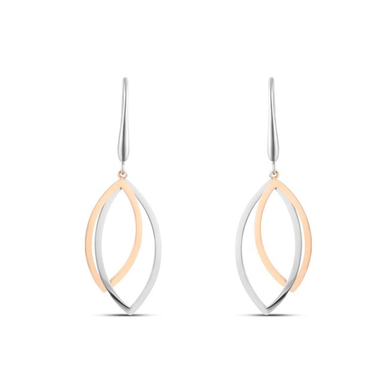 Orecchini Pendenti Sunrise Acciaio Bicolore Bianco / Rosa - Orecchini Pendenti Donna | Stroili