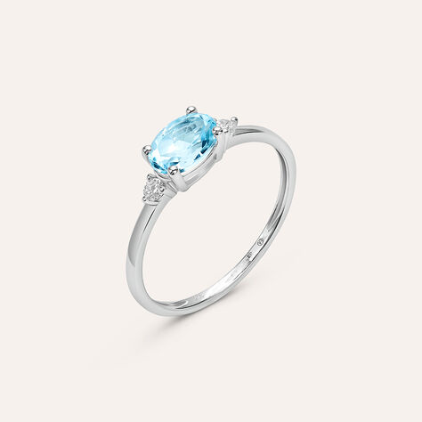 Anello Solitario Am&eacute;lie Oro Bianco Topazio Cubic Zirconia - Anelli con Pietre Donna | Stroili