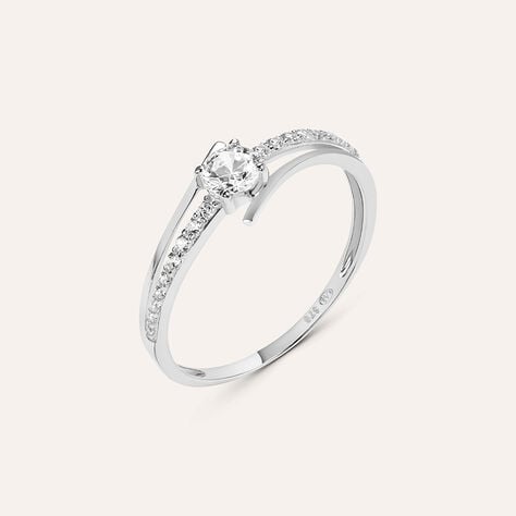 Anello Solitario Claire Oro Bianco Cubic Zirconia - Anelli con Pietre Donna | Stroili