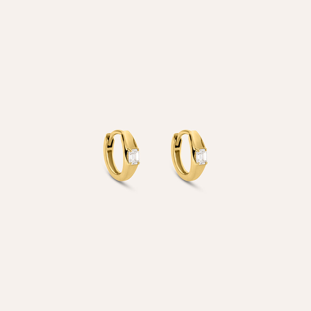 Orecchini A Cerchio Diamade Glam Oro Giallo Diamante Lab-Grown