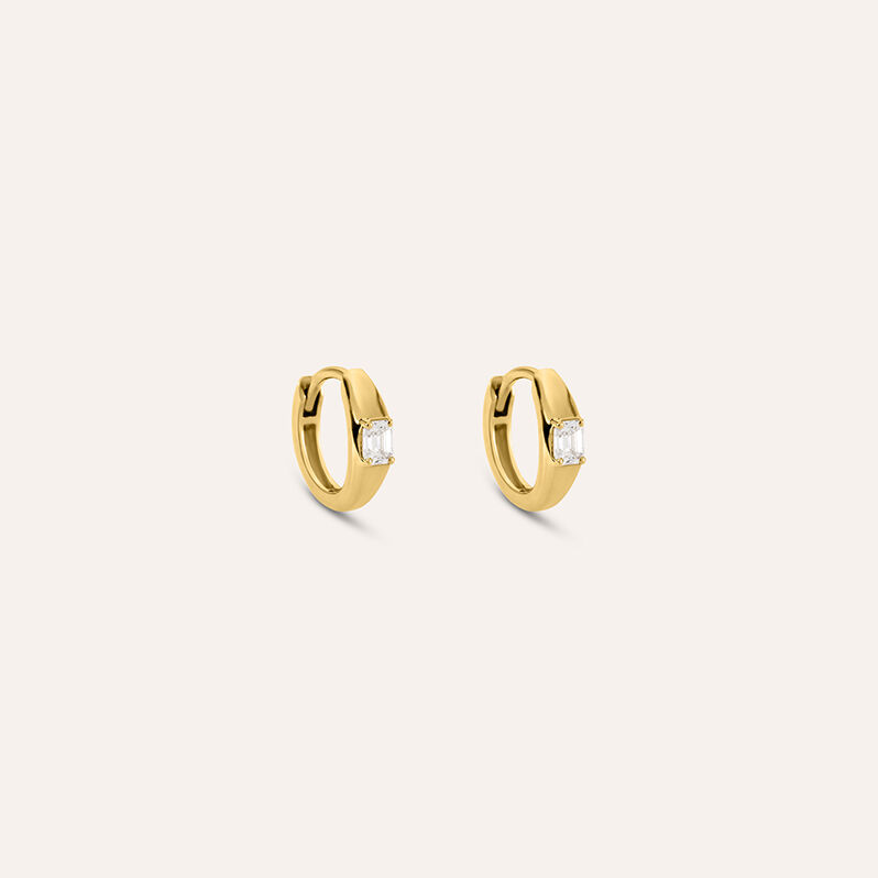 Orecchini A Cerchio Diamade Glam Oro Giallo Diamante Lab-Grown - Orecchini a Cerchio Donna | Stroili