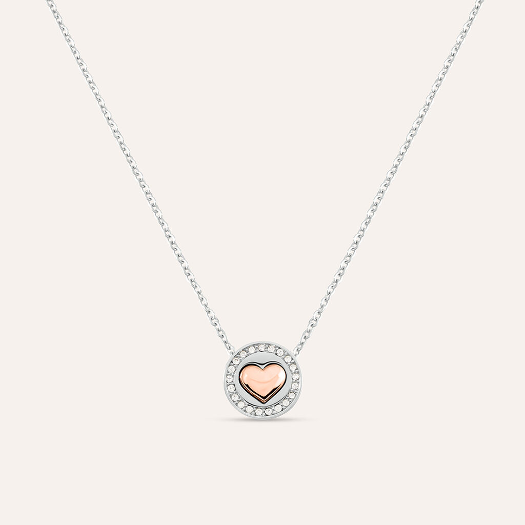 Collana Sunrise Acciaio Rosa Cristallo