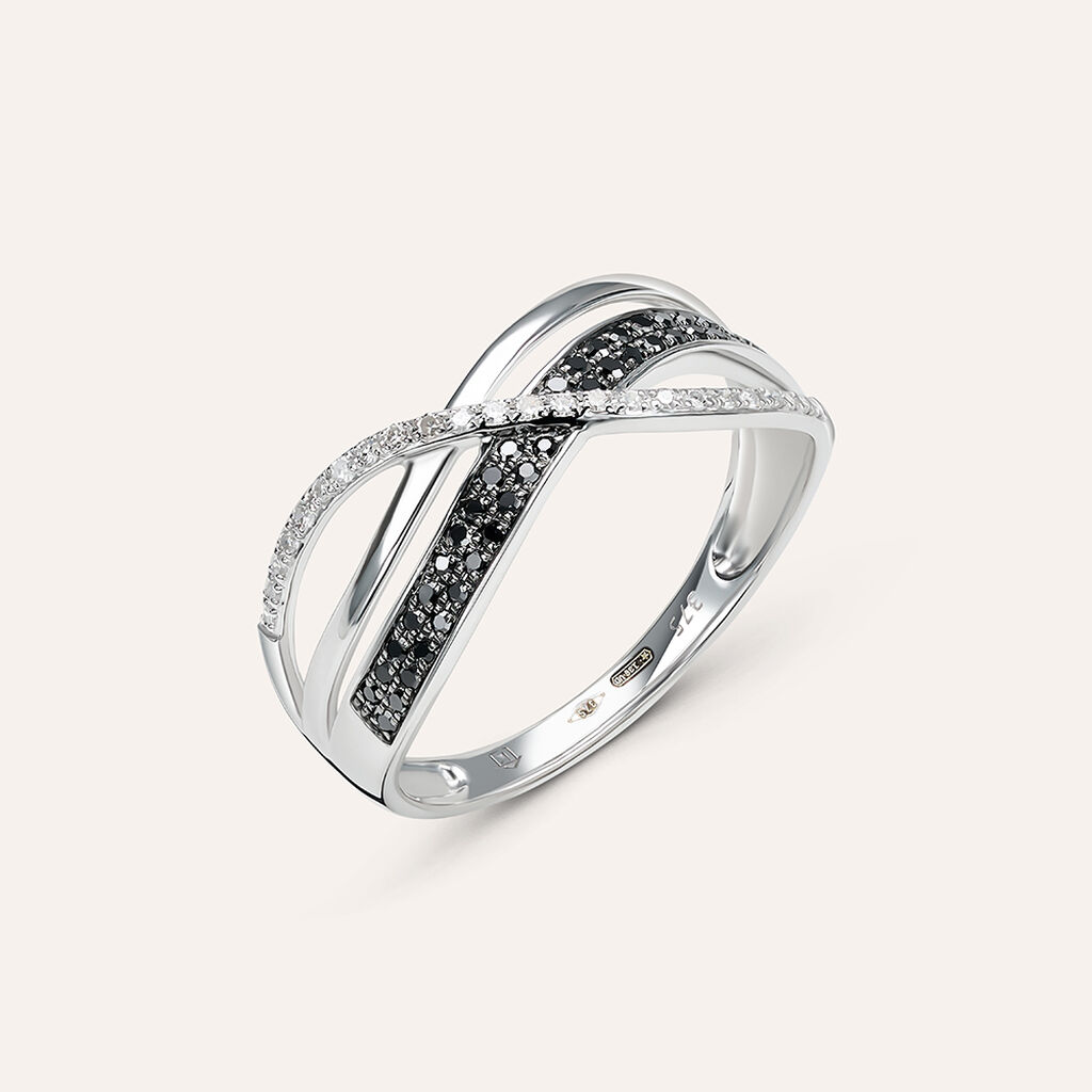 Anello Fascia Sophia Oro Bianco Diamante - Anelli a Fascia Larga Donna | Stroili