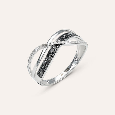 Anello Fascia Sophia Oro Bianco Diamante - Anelli a Fascia Larga Donna | Stroili