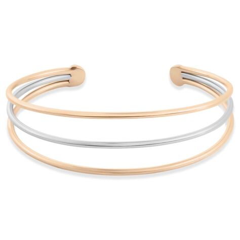 Bangle Lady Code Acciaio Bicolore Bianco / Rosa - Bracciali Rigidi Donna | Stroili