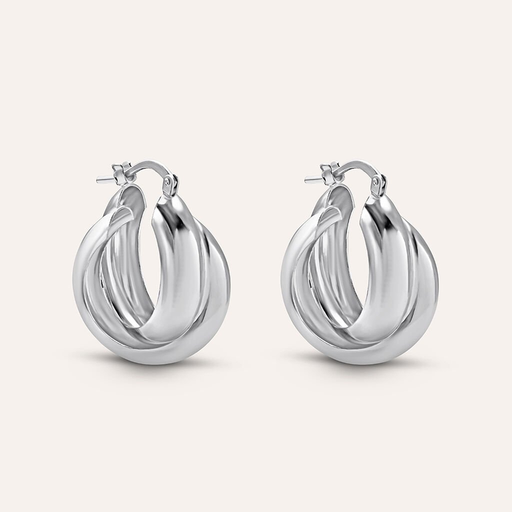 Orecchini A Cerchio Silver Collection Argento Rodiato - Gioielli Donna | Stroili