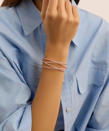 Bangle Romantic Shine Metallo Rosa Cristallo