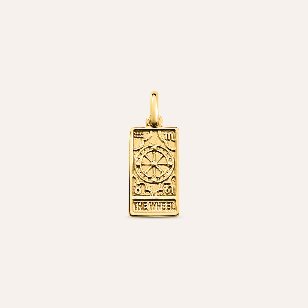 Pendente Tarocchi Carta Della Fortuna Love Beats Argento Dorato