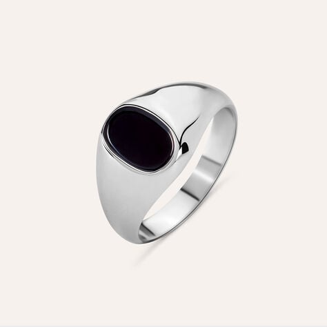 Anello Chevalier Gentleman Argento Rodiato Onice - Anelli Chevalier Uomo | Stroili