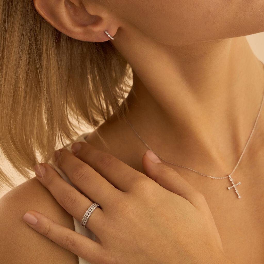 Anello Fascia Sophia Oro Bianco Diamante - Anelli con Pietre Donna | Stroili