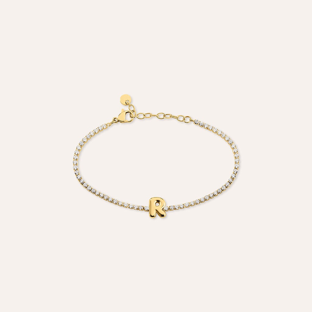 Bracciale Tennis Aura Acciaio Dorato Cubic Zirconia