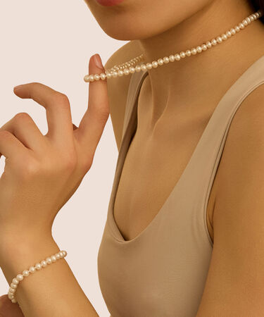 Bracciale Gabrielle Oro Bianco Perla D'Acqua Dolce