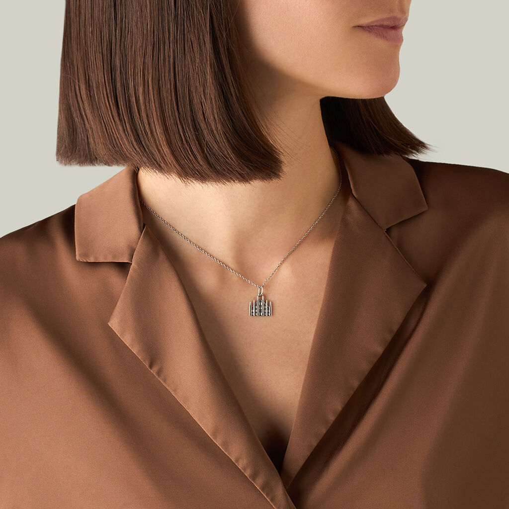 Pendente Saluti&Baci Duomo Milano Love Beats Argento Rodiato - Ciondoli Donna | Stroili