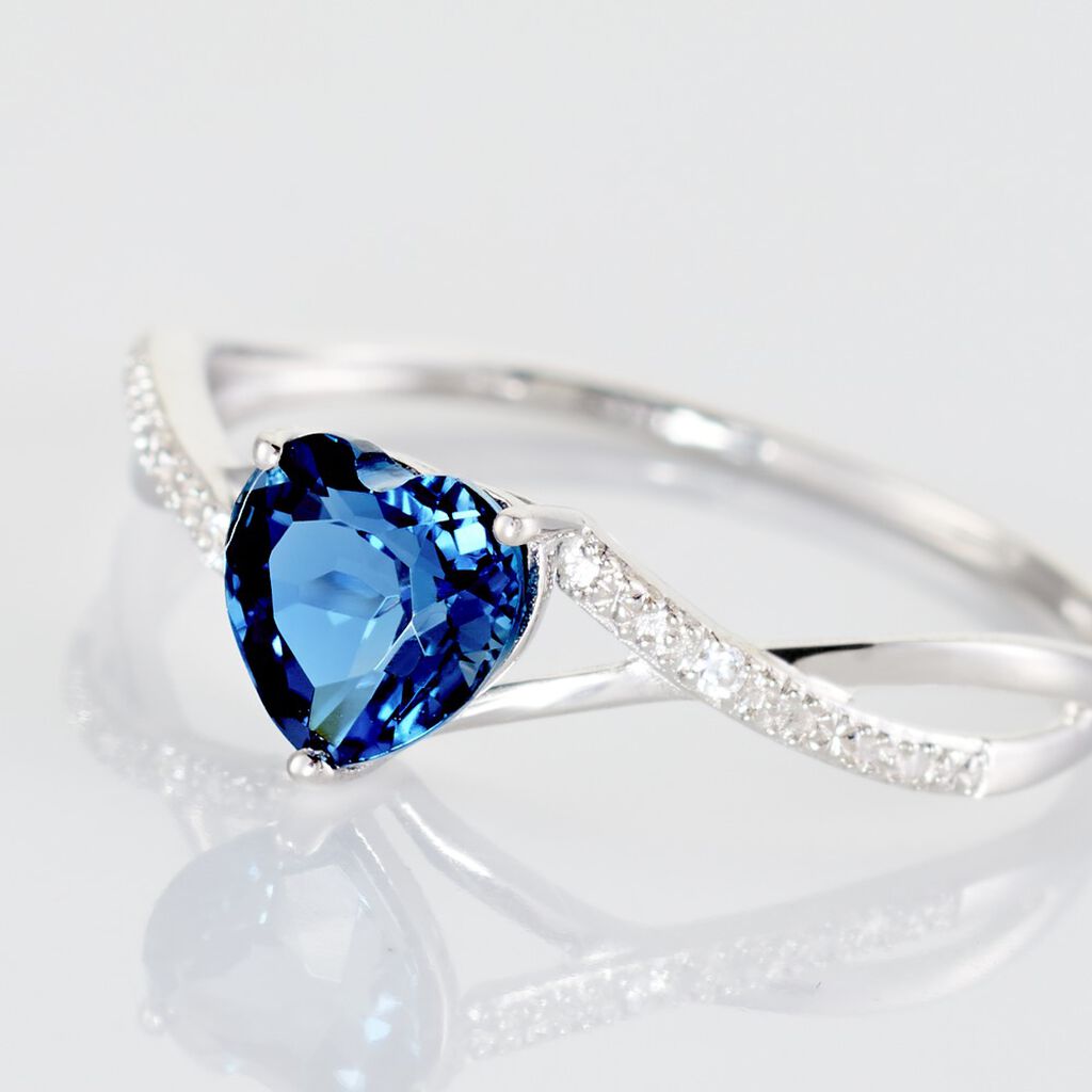 Anello Am&eacute;lie Oro Bianco Topazio Cubic Zirconia