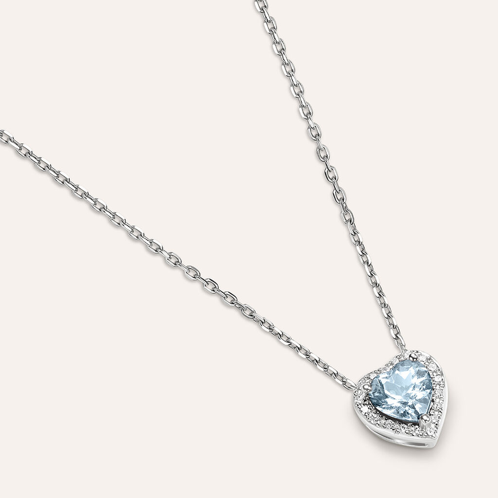 Collana Jasmine Oro Bianco Acquamarina Diamante - Collane Donna | Stroili