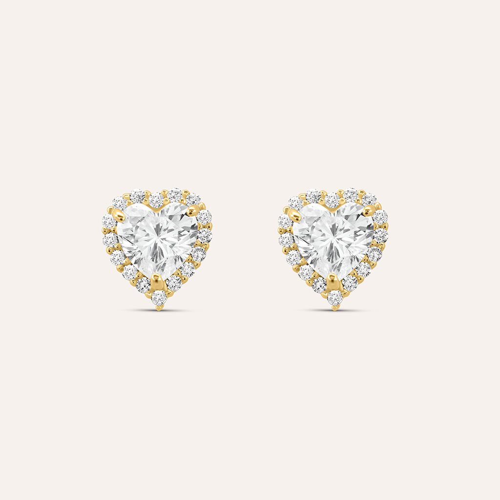 Orecchini A Perno In Oro Giallo 9kt Con Zirconia Cubica Rosa 3mm | Gioielli Fatti A Mano UK Con Confezione Regalo - 3