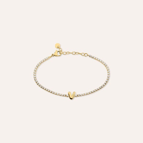 Bracciale Tennis Aura Acciaio Dorato Cubic Zirconia - Bracciali Tennis Donna | Stroili