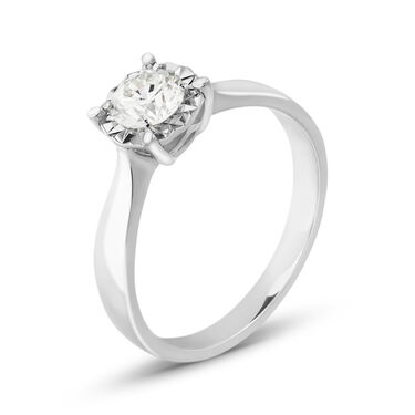 Anello Solitario Diamotion Oro Bianco Diamante