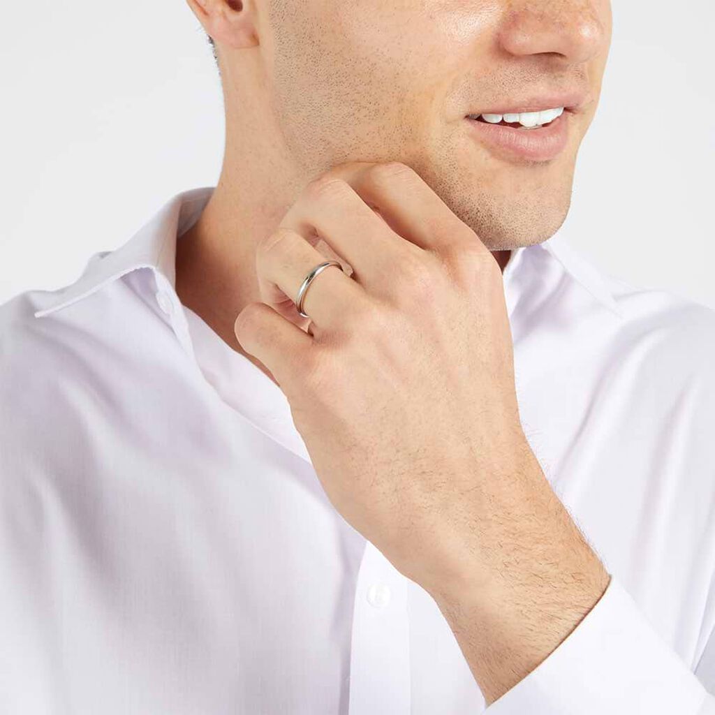 Fede Francesina 2.5 mm Oro Bianco - Anelli con Incisione Unisex | Stroili