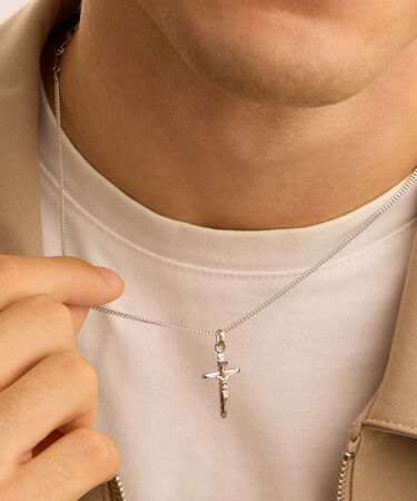 Collana Gentleman Argento Rodiato