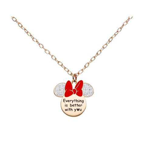 Collana Lady Message Acciaio Rosato Disney e Cristalli - Collane Donna | Stroili