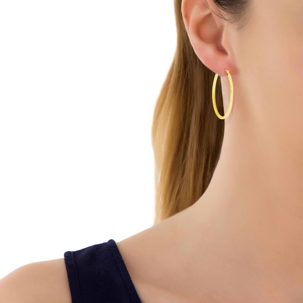 Orecchini a cerchio in oro giallo - Orecchini a Cerchio Donna | Stroili