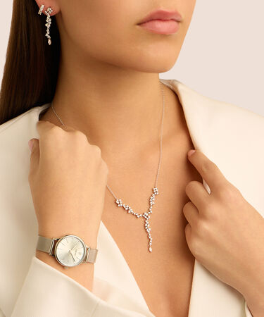 Orecchini A Cerchio Silver Elegance Argento Rodiato Cubic Zirconia