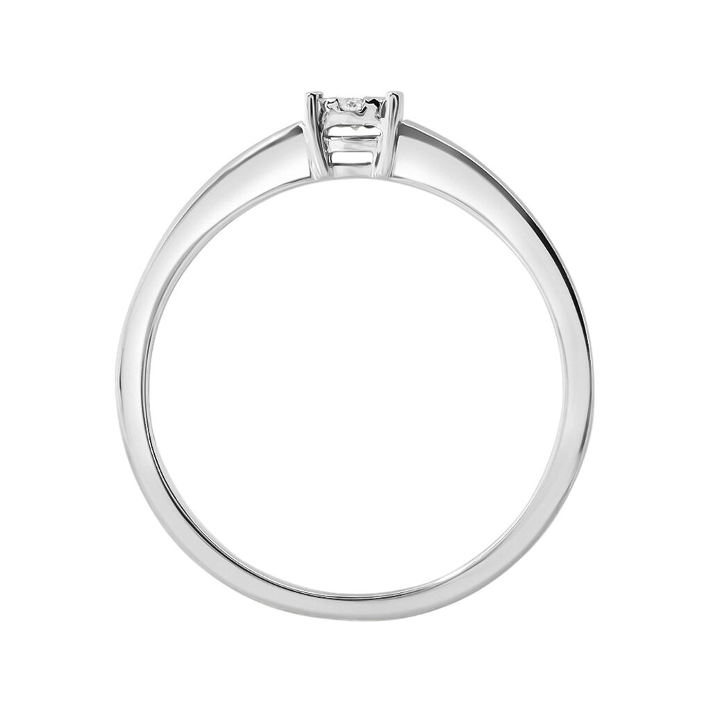 Anello Solitario Petali Oro Bianco Diamante - Anelli con Pietre Donna | Stroili