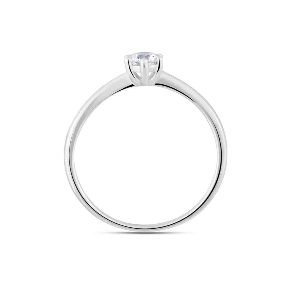 Anello Solitario Claire Oro Bianco Zircone - Anelli con Pietre Donna | Stroili