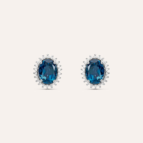 Orecchini Lobo Am&eacute;lie Oro Bianco Topazio Cubic Zirconia - Orecchini a Lobo Donna | Stroili