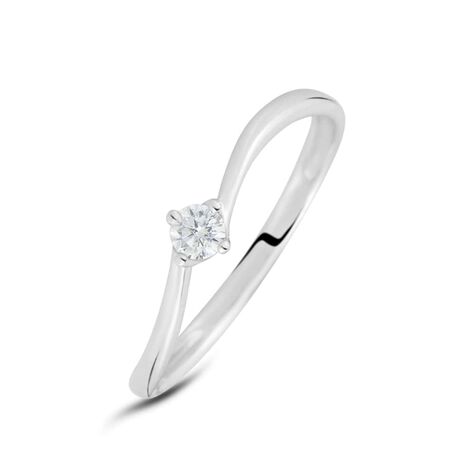 Anello Solitario Claire Oro Bianco Zircone - Anelli con Pietre Donna | Stroili