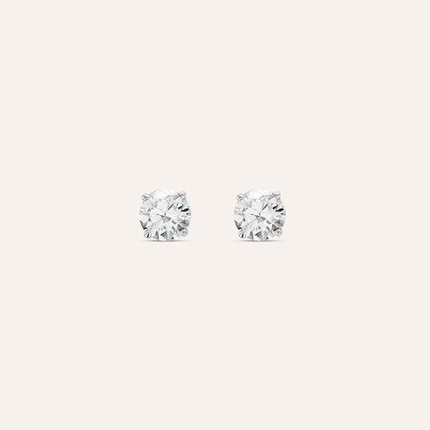 Orecchini Lobo Punto Luce Claire Oro Bianco Cubic Zirconia - Orecchini a Lobo Donna | Stroili