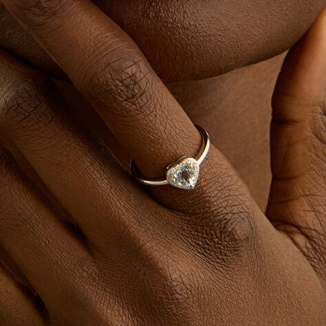 Anello Solitario Jasmine Oro Bianco Acquamarina Diamante - Anelli con Pietre Donna | Stroili