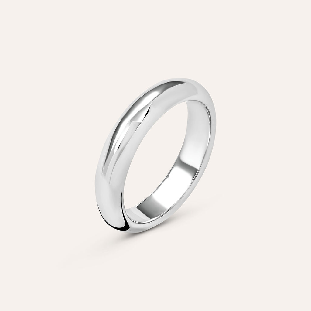 Fede Classica Leggera 4.5 mm Oro Bianco - Anelli con Incisione Unisex | Stroili