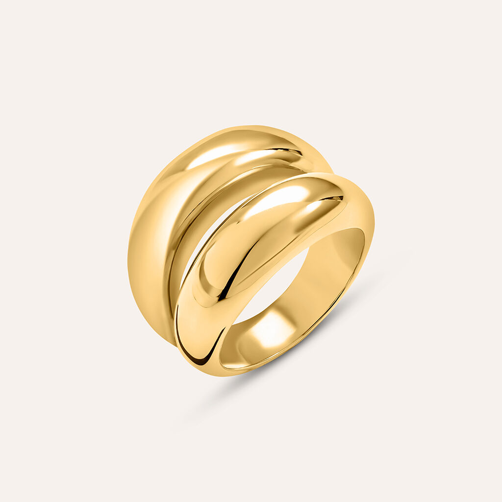 Anello Fascia Lady Code Acciaio Dorato - Anelli Moderni Donna | Stroili