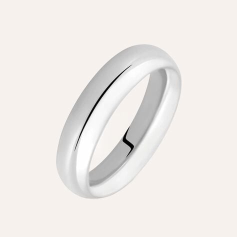 Fede Comoda Leggera 5 mm Oro Bianco - Anelli con Incisione Unisex | Stroili