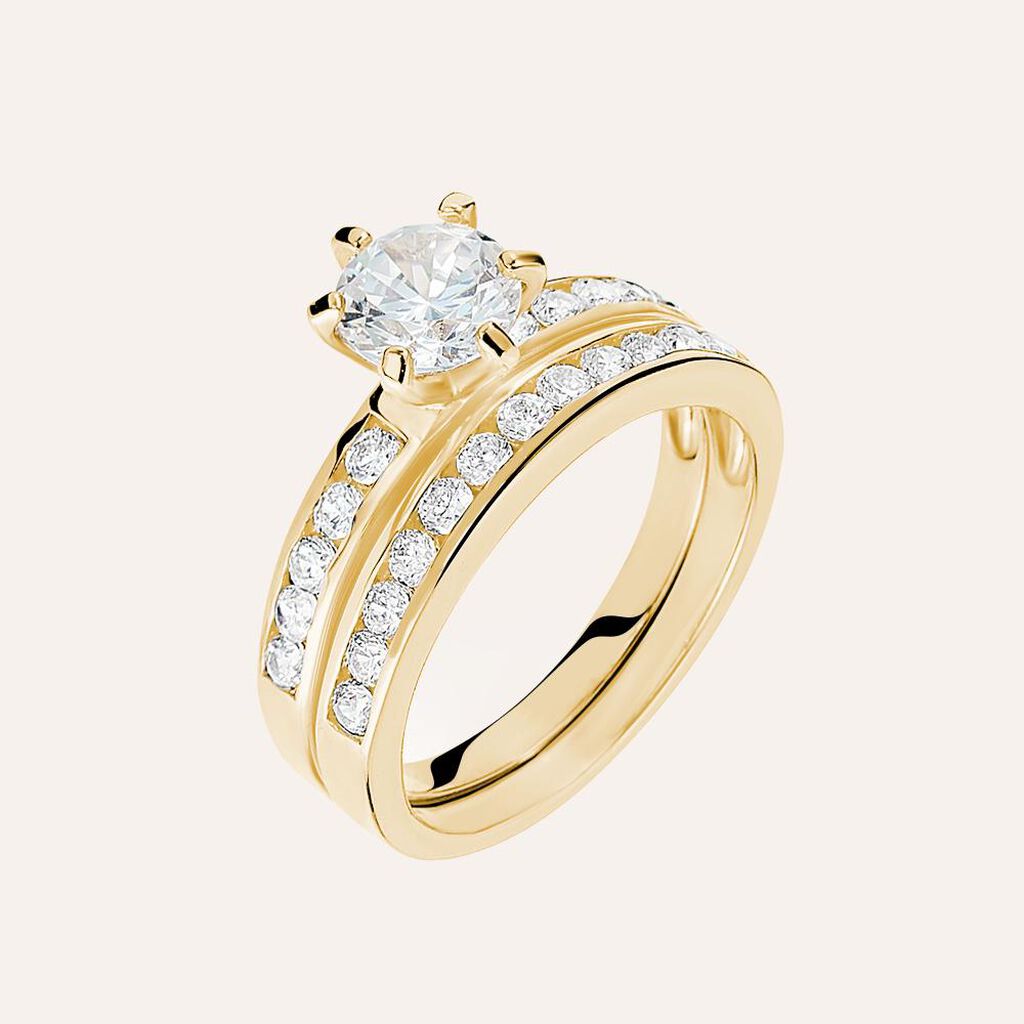 Anello Golden Dream Placcato Oro Giallo Cubic Zirconia