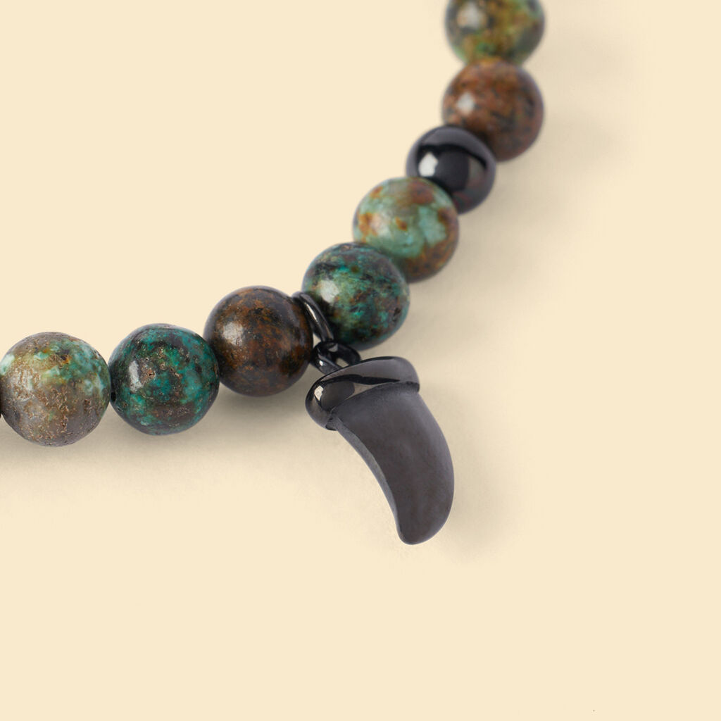 Bracciale Man Code Acciaio Nero Diaspro Kambaba - Bracciali Uomo | Stroili