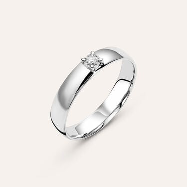 Fede Comoda 4 mm Oro Bianco Diamante Fede Comoda 4 mm Oro Bianco Diamante