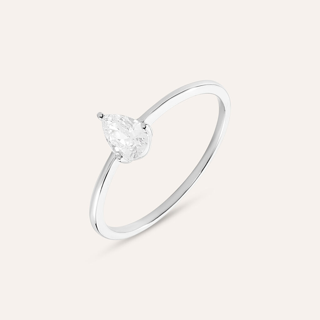 Anello Solitario Claire Oro Bianco Cubic Zirconia