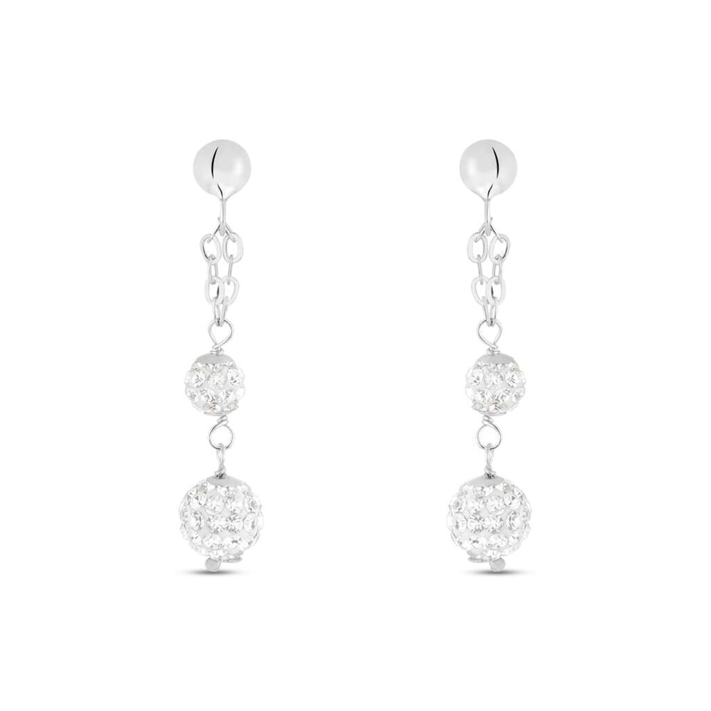 Orecchini Pendenti Crystal Gold Oro Bianco Cristallo - Orecchini Pendenti Donna | Stroili