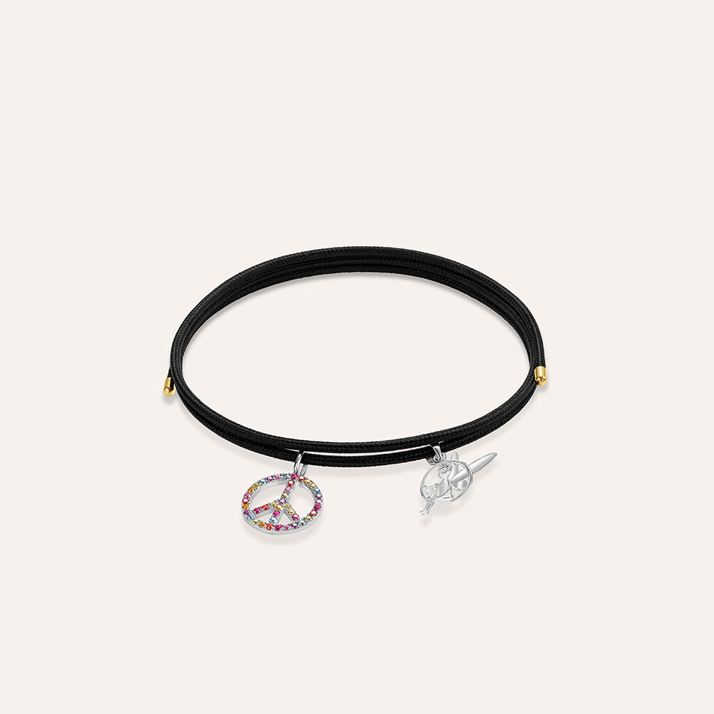 Choker Magnetico Cordino Nero e Acciaio Dorato - Catenina Unisex | Stroili