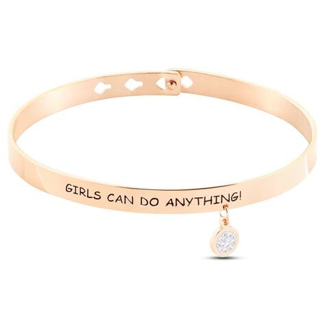 Bangle Sunrise Acciaio Rosa Cristallo - Bracciali Rigidi Donna | Stroili