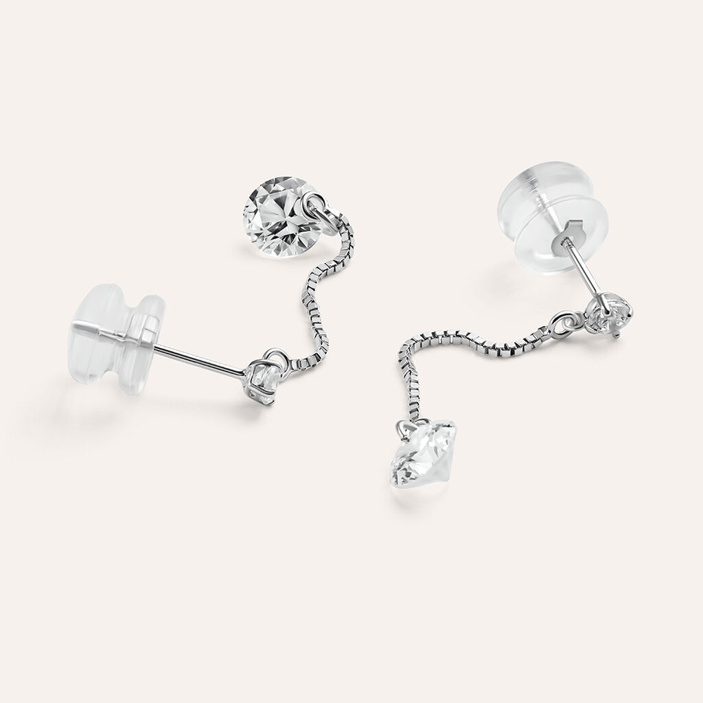 Orecchini Pendenti Punto Luce Claire Oro Bianco Cubic Zirconia - Orecchini Pendenti Donna | Stroili