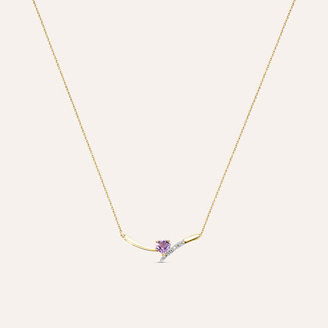 Collana Am&eacute;lie Oro Giallo Ametista Cubic Zirconia - Collane Donna | Stroili