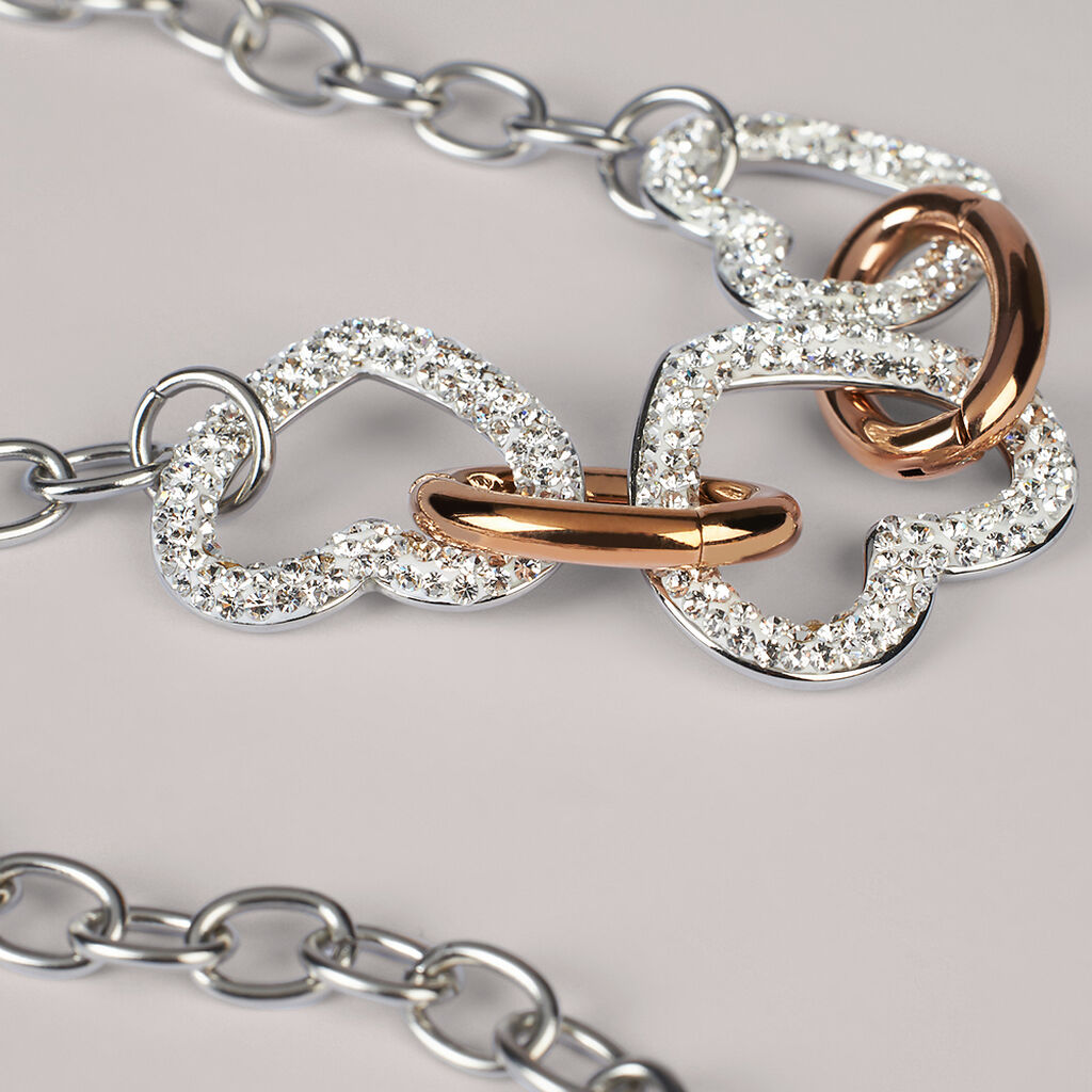 Collana Lady Phantasya Acciaio Bicolore Bianco / Rosa Cristallo - Collane Donna | Stroili