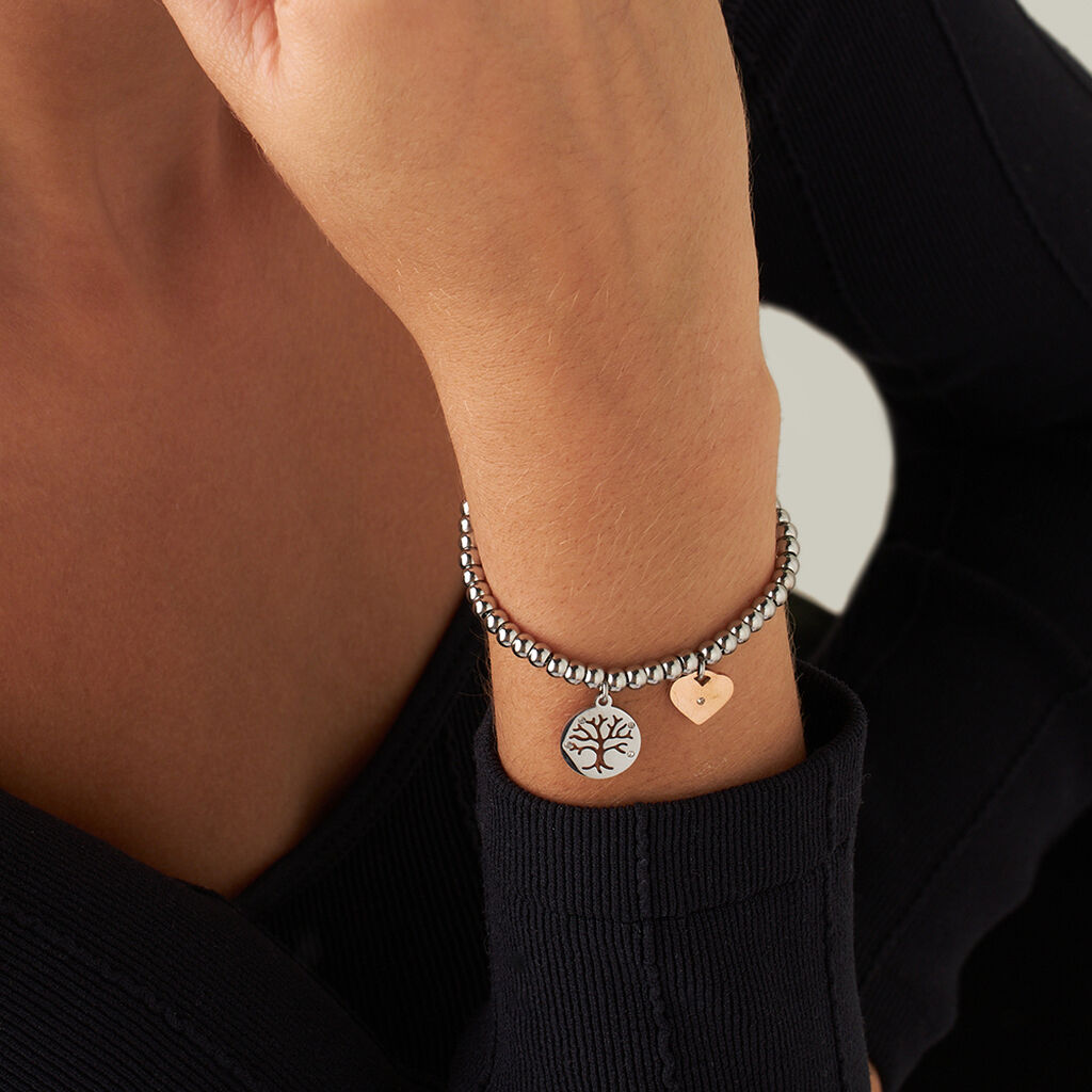Bracciale Lady Chic Acciaio Bicolore Bianco / Rosa Cristallo - Bracciali Love Donna | Stroili